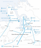 Схема магистральных газопроводов и месторождений в ЯНАО