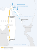 Схема газопровода «Сахалин — Хабаровск — Владивосток»